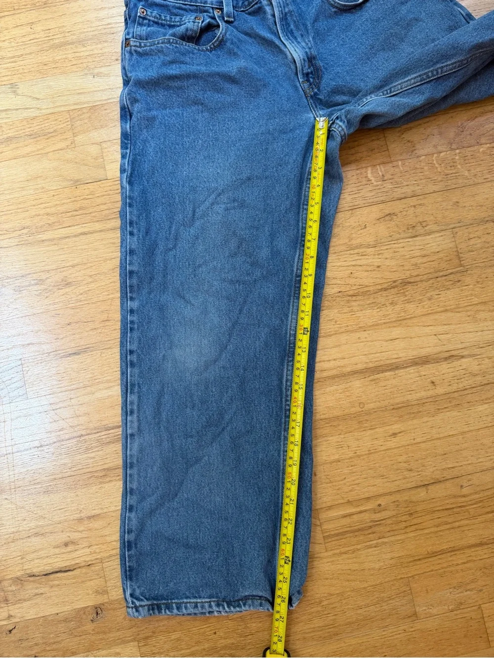 Levi's Men's Loose Fit Straight Dark Blue Denim Jeans- Inseam 28